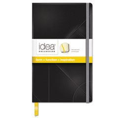 Idea Collective Journal with Elastic Closure, 1-Subject, Wide/Legal Rule, Black Hardcover, (120) 8.25 x 5 Sheets