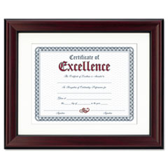 Rosewood Document Frame, Wall-Mount, Plastic, 11 x 14, 8 1/2 x 11