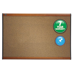 Prestige Colored Cork Bulletin Board, 48" x 36", Brown Surface, Light Cherry Finished Fiberboard/Plastic Frame