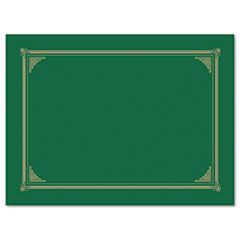 Certificate/Document Cover, 12.5 x 9.75, Green, 6/Pack