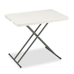 IndestrucTable Classic Personal Folding Table, 30 x 20 x 25 to 28 High, Platinum