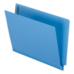 Colored Reinforced End Tab Fastener Folders, Straight Tab, Expands 0.75", 2 Fasteners, Letter Size, Blue, 50/Box