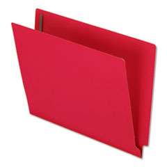 Colored Reinforced End Tab Fastener Folders, Straight Tab, Expands 0.75", 2 Fasteners, Letter Size, Red, 50/Box