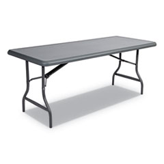 IndestrucTable Industrial Folding Table, Rectangular Top, 1,200 lb Capacity, 72 x 30 x 29, Charcoal