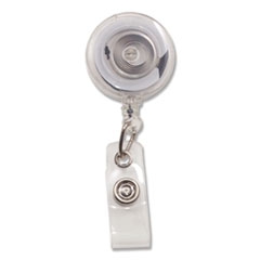 Translucent Retractable ID Card Reel, 34" Extension, Clear, 12/Pack