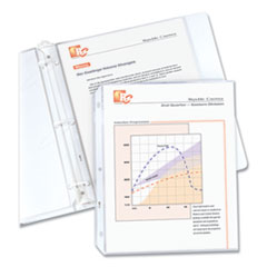 Polypropylene Sheet Protectors, Medium-Duty, Side: 3-Hole Punched, Top Load 8.5 x 11 Insert, Clear Front, 50/Box