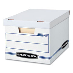 STOR/FILE Basic-Duty Storage Boxes, Letter/Legal Files, 12.5" x 16.25" x 10.5", White/Blue, 12/Carton
