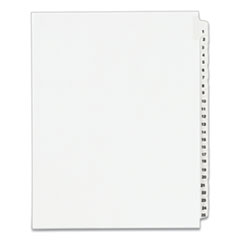 Preprinted Legal Exhibit Side Tab Index Dividers, Avery Style, 25-Tab, 1 to 25, 11 x 8.5, White, 1 Set, (1330)