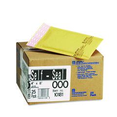 Jiffylite Self-Seal Bubble Mailer, #000, Barrier Bubble Air Cell Cushion, Self-Adhesive Closure, 4 x 8, Brown Kraft, 25/CT
