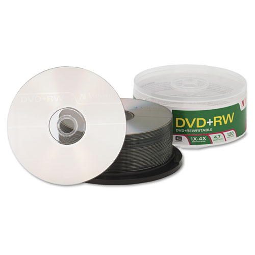 Picture of DVD+RW Rewritable Disc, 4.7 GB, 4x, Spindle, Silver, 30/Pack