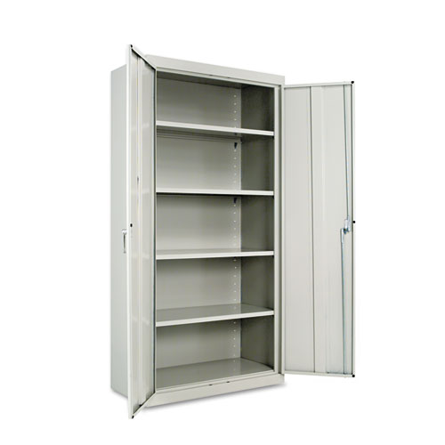 Picture of Assembled 72" High Heavy-Duty Welded Storage Cabinet, Four Adjustable Shelves, 36w x 18d, Light Gray