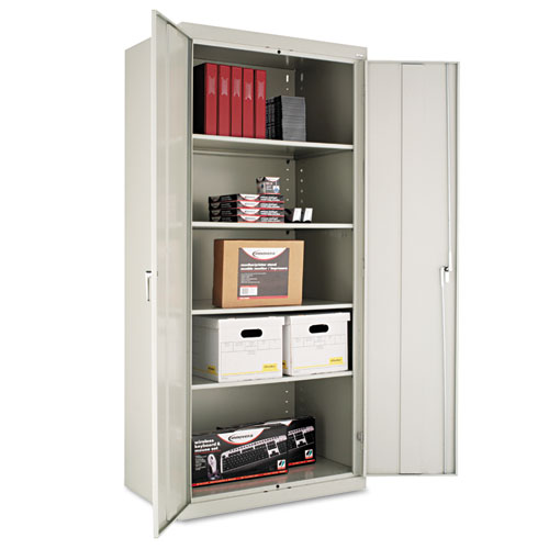 Picture of Assembled 78" High Heavy-Duty Welded Storage Cabinet, Four Adjustable Shelves, 36w x 24d, Light Gray