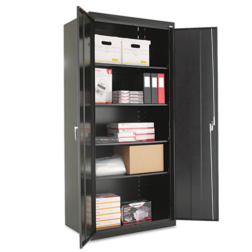 Picture of Assembled 78" High Heavy-Duty Welded Storage Cabinet, Four Adjustable Shelves, 36w x 24d, Black