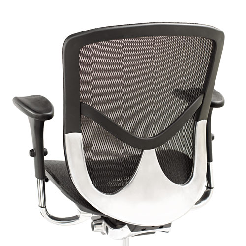 Picture of Alera EQ Series Ergonomic Multifunction Mid-Back Mesh Chair, Supports Up to 250 lb, Black Seat/Back, Aluminum Base