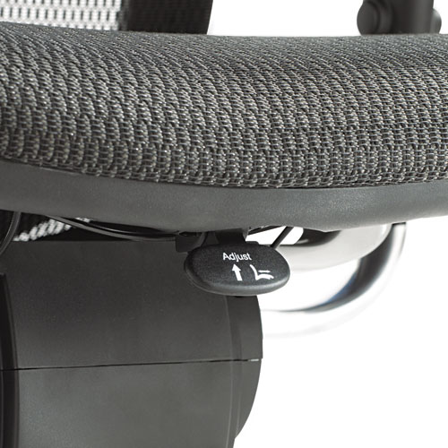 Picture of Alera EQ Series Ergonomic Multifunction Mid-Back Mesh Chair, Supports Up to 250 lb, Black Seat/Back, Aluminum Base