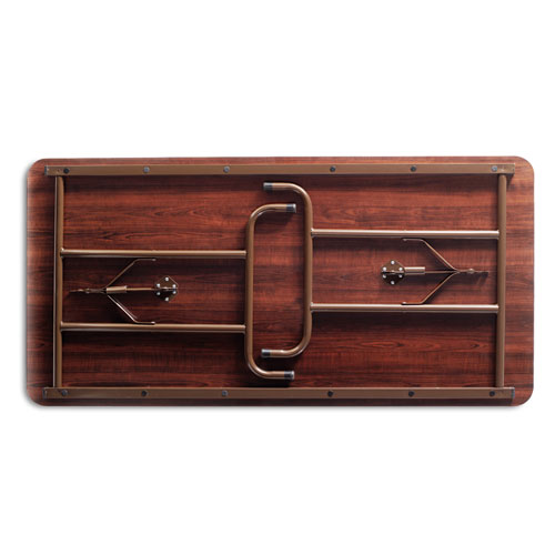 Picture of Wood Folding Table, Rectangular, 59.88w x 29.88d x 29.13h, Mahogany