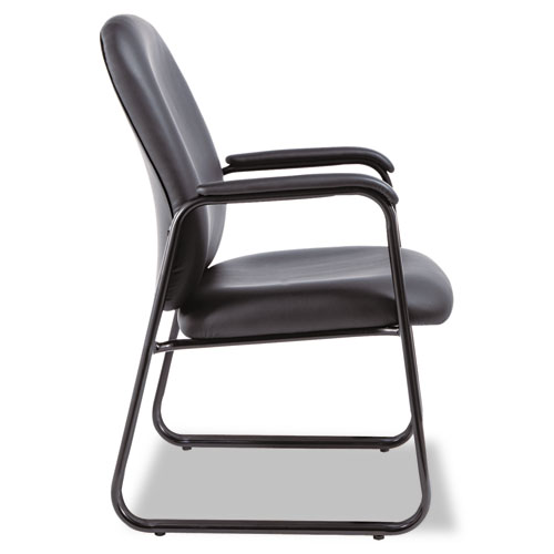 Picture of Alera Genaro Bonded Leather High-Back Guest Chair, 24.60" x 24.80" x 36.61", Black Seat, Black Back, Black Base