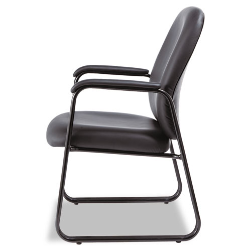 Picture of Alera Genaro Bonded Leather High-Back Guest Chair, 24.60" x 24.80" x 36.61", Black Seat, Black Back, Black Base