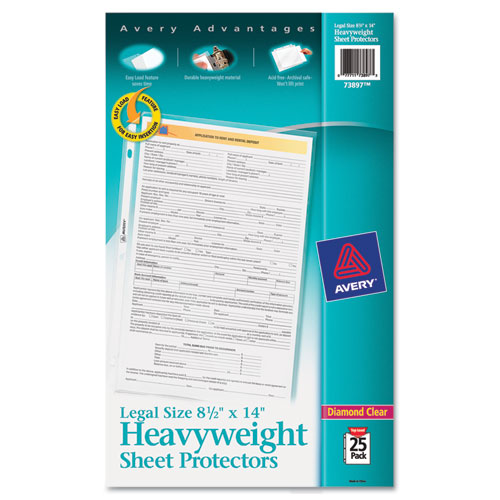 Picture of Top-Load Polypropylene Sheet Protector, Heavy, Legal, Diamond Clear, 25/Pack
