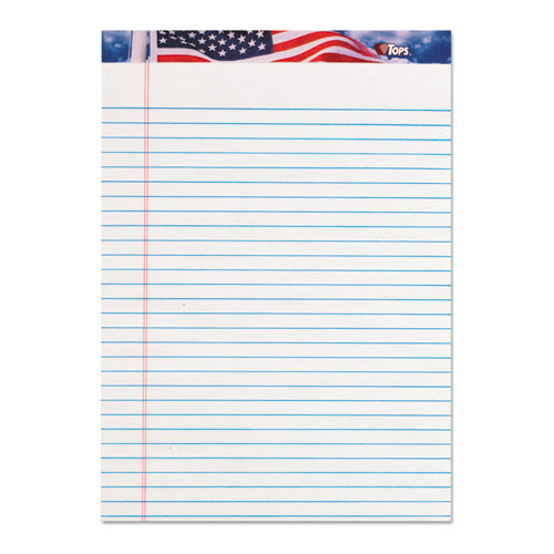 Picture of American Pride Writing Pad, Wide/Legal Rule, Red/White/Blue Headband, 50 White 8.5 x 11.75 Sheets, 12/Pack