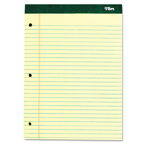 Picture of Double Docket Ruled Pads with Extra Sturdy Back, Wide/Legal Rule, 100 Canary-Yellow 8.5 x 11.75 Sheets