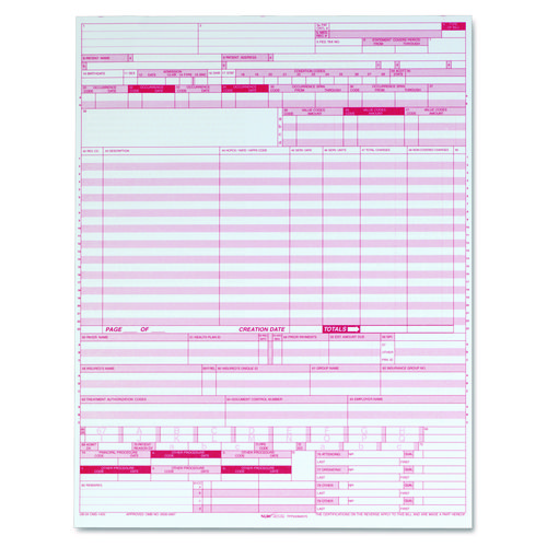 Picture of UB04 Hospital Insurance Claim Form for Laser Printers, One-Part (No Copies), 8.5 x 11, 2,500 Forms Total