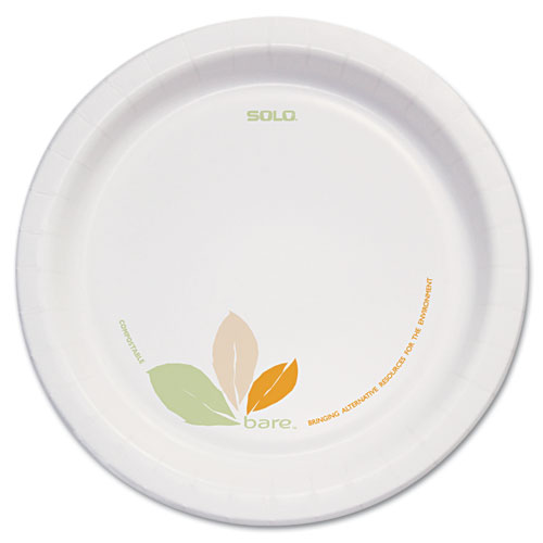 Picture of Bare Eco-Forward Paper Dinnerware Perfect Pak, Plate, 8.5" dia, Green/Tan, 125/Pack, 2 Packs/Carton