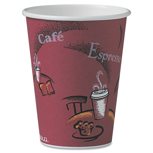 Paper+Hot+Drink+Cups+in+Bistro+Design%2C+12+oz%2C+Maroon%2C+300%2FCarton