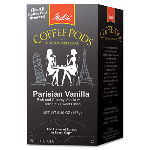 Coffee Pods, Parisian Vanilla, 18 Pods/box
