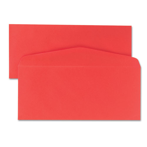 Picture of Colored Envelope, #10, Commercial Flap, Gummed Closure, 4.13 x 9.5, Red, 25/Pack