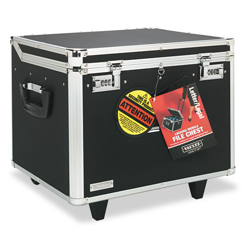 Picture of Locking Mobile File Chest, Letter/Legal Files, 17.5" x 15.5" x 14.5", Black/Chrome