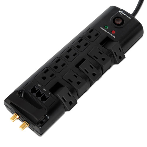 Picture of Surge Protector, 10 AC Outlets, 6 ft Cord, 2,880 J, Black
