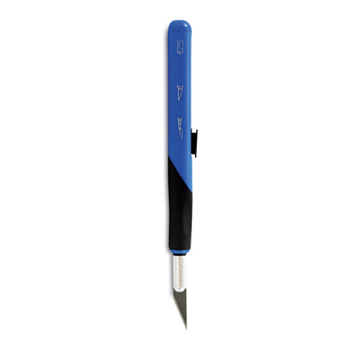 Elmer's X-ACTO Retract-A-Blade No. 1 Knife - Lightweight, Comfortable Grip, Anti-roll, Retractable, Durable, Replaceable Blade - Metal - Blue - 1 Each