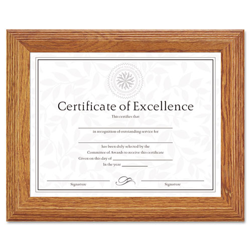 Picture of Document/Certificate Frame, Wood, 8.5 x 11, Stepped Oak