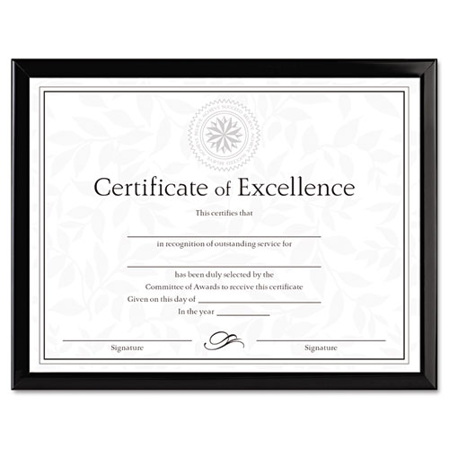 Picture of Value U-Channel Document Frame with Certificate, 8.5 x 11, Black