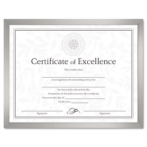 Picture of Value U-Channel Document Frame w/Certificates, 8 1/2 x 11, Silver