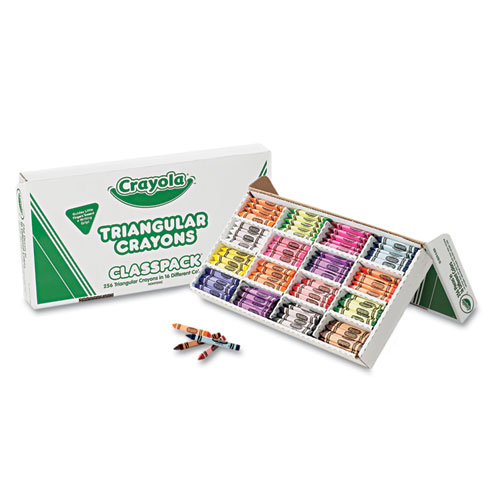 Picture of Classpack Triangular Crayons, 16 Colors, 256/Carton