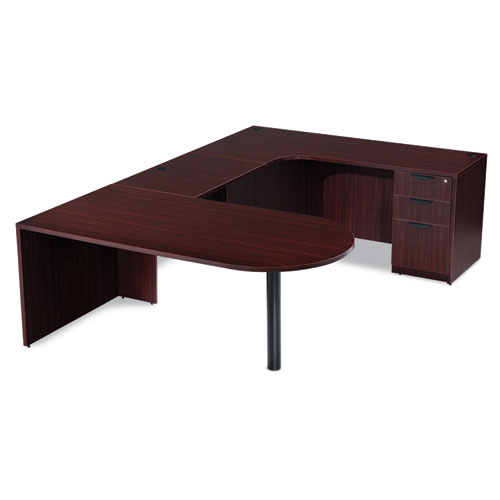 Picture of Alera Valencia Series D-Top Desk, 71" x 35.5" x 29.63", Mahogany