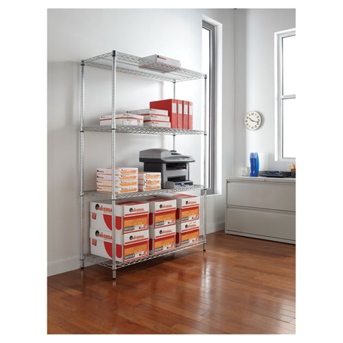 Picture of NSF Certified Industrial Four-Shelf Wire Shelving Kit, 48w x 18d x 72h, Silver