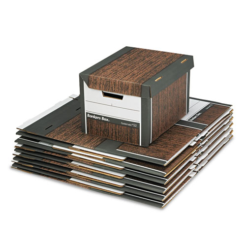 Picture of SYSTEMATIC Medium-Duty Strength Storage Boxes, Letter/Legal Files, Woodgrain, 12/Carton