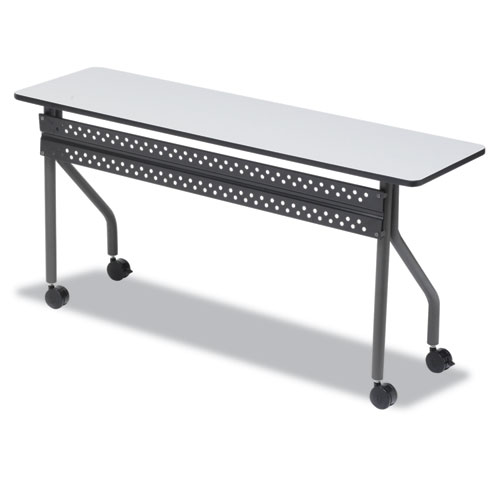 Picture of OfficeWorks Mobile Training Table, Rectangular, 72" x 18" x 29", Gray/Charcoal