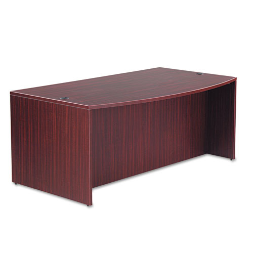 Picture of Alera Valencia Series Bow Front Desk Shell, 71" x 41.38" x 29.63", Mahogany