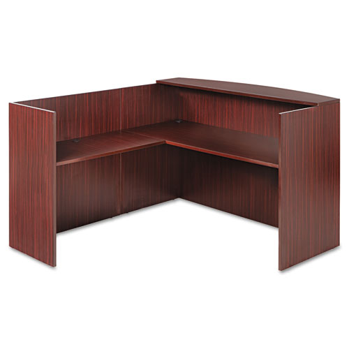 Picture of Alera Valencia Series Reception Desk with Transaction Counter, 71" x 35.5" x 29.5" to 42.5", Mahogany
