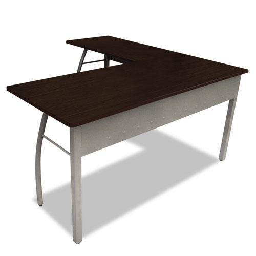 Picture of Trento Line L-Shaped Desk, 59.13" x 59.13" x 29.5", Mocha/Gray