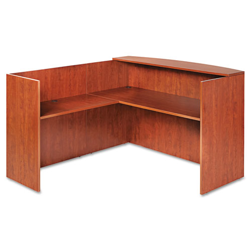 Picture of Alera Valencia Reversible Reception Return, 44.13w x 23.63d x 41.5h, Medium Cherry