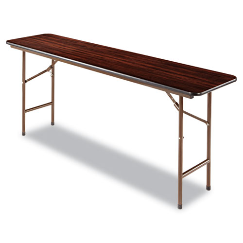 Picture of Wood Folding Table, Rectangular, 71.88w x 17.75d x 29.13h, Mahogany