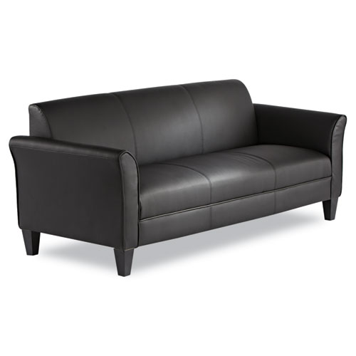 Picture of Alera Reception Lounge Furniture, 3-Cushion Sofa, 77w x 31.5d x 32h, Black