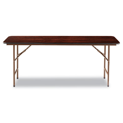 Picture of Wood Folding Table, Rectangular, 71.88w x 17.75d x 29.13h, Mahogany