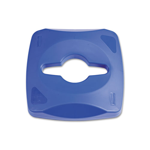 Picture of Untouchable Single Stream Recycling Top, 16.2w x 16.4d x 8.3h, Blue