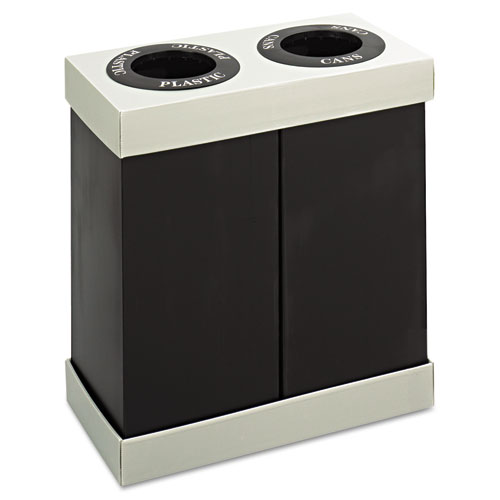 Picture of At-Your-Disposal Recycling Center, Two 28 gal Bins, Polyethylene, Black
